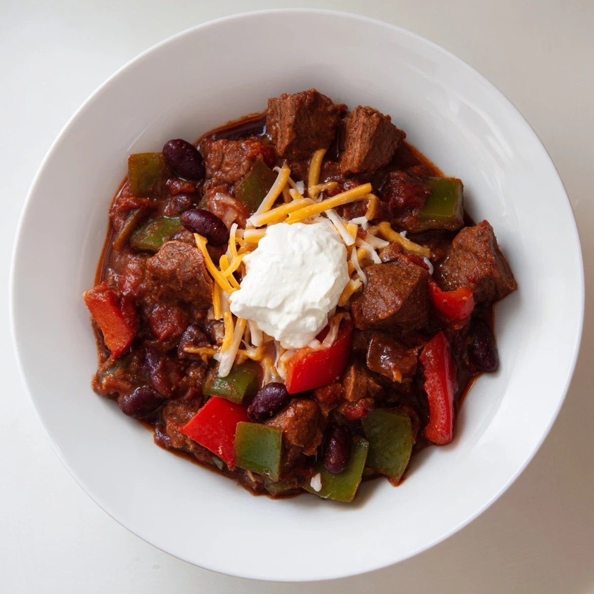 Imagine the rich, deep flavors of this Winter Warming Chili con Carne with tender beef and spices.