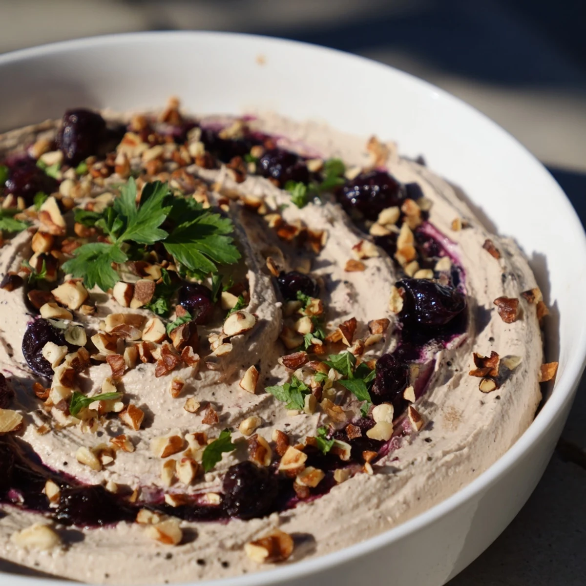 Luxurious appetizer: The Velvet Underground—a layered pâté plate with fig jam and crunchy nuts.
