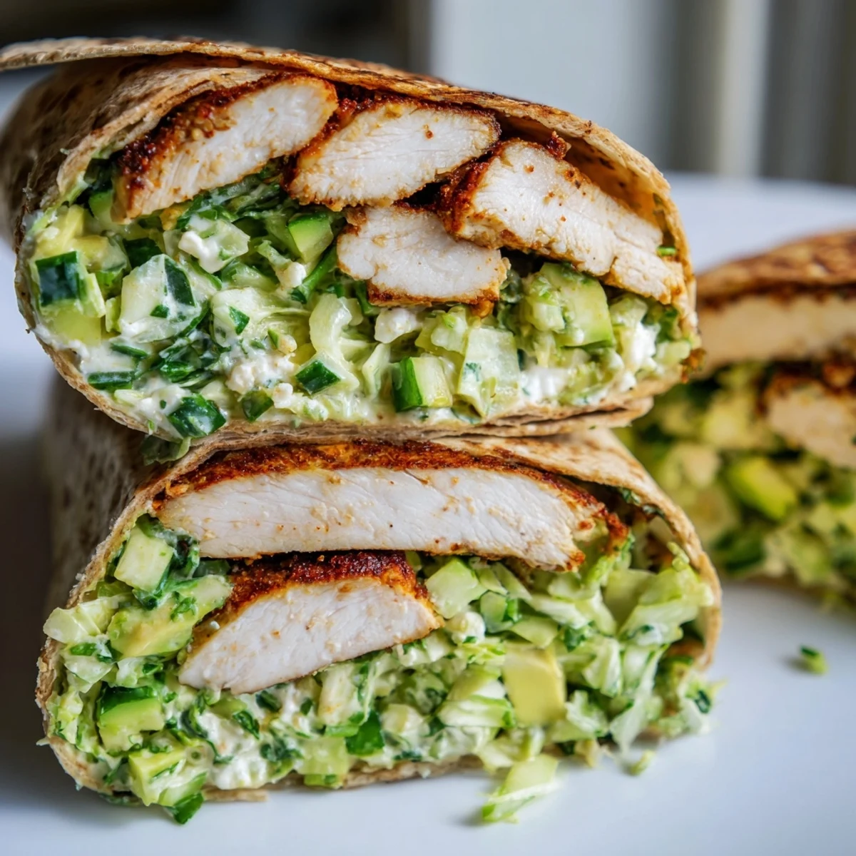 These healthy Green Goddess Chicken Wraps, packed with ingredients, are perfect for a quick, flavorful lunch.