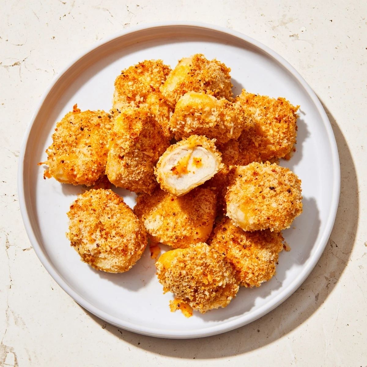 Golden-brown Air Fryer Un-Fried Chicken Nuggets, perfectly crisp and ready for dipping.
