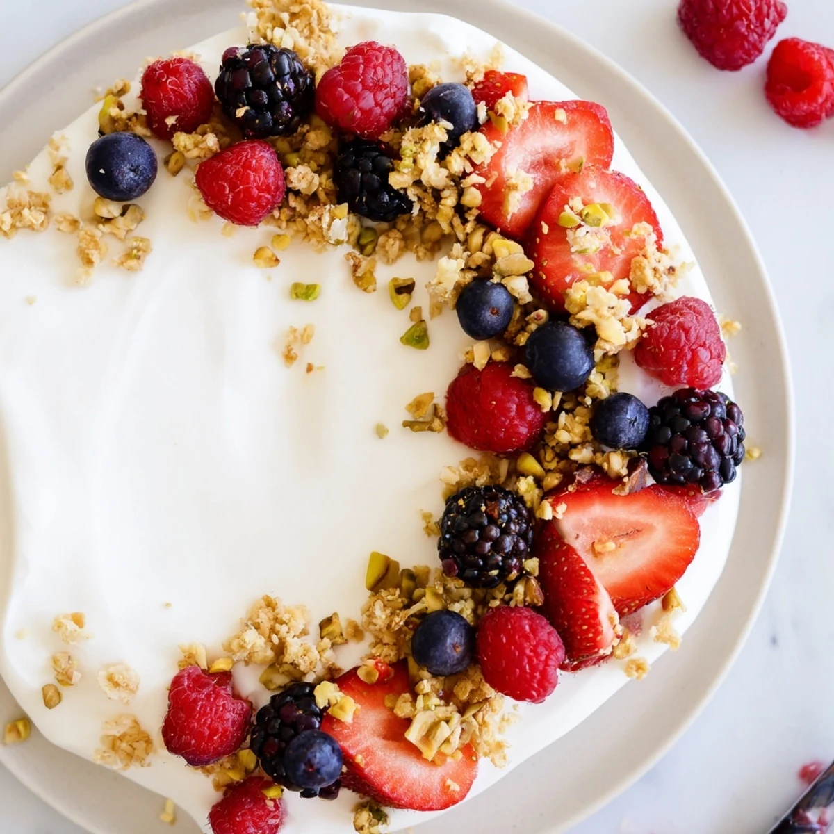 Frozen Berry Yogurt Bark: a refreshing treat, showcasing colorful berries in creamy yogurt bites.