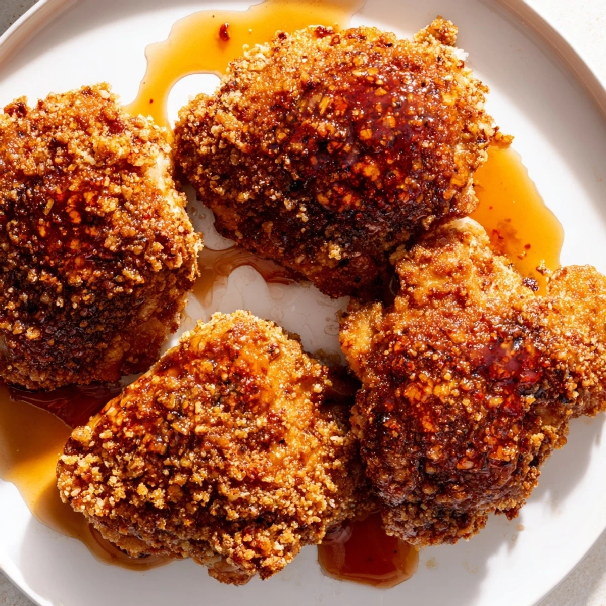 Air-fried or fried, these delicious Hot Honey Crispy Chicken Thighs are the ultimate comfort food.