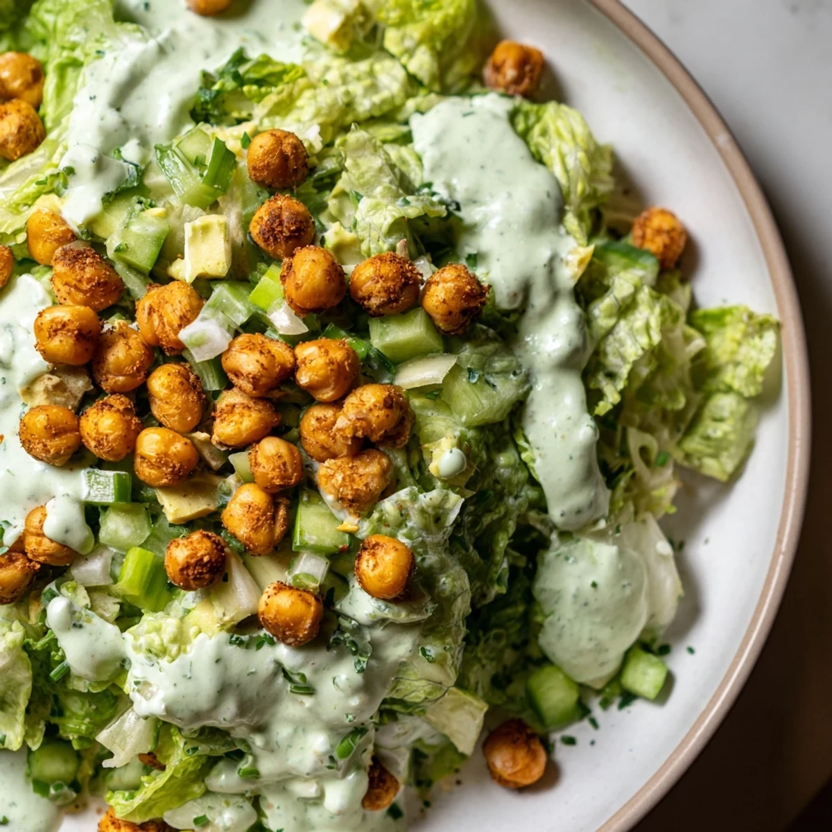 Green Goddess Salad Crispy Chickpeas