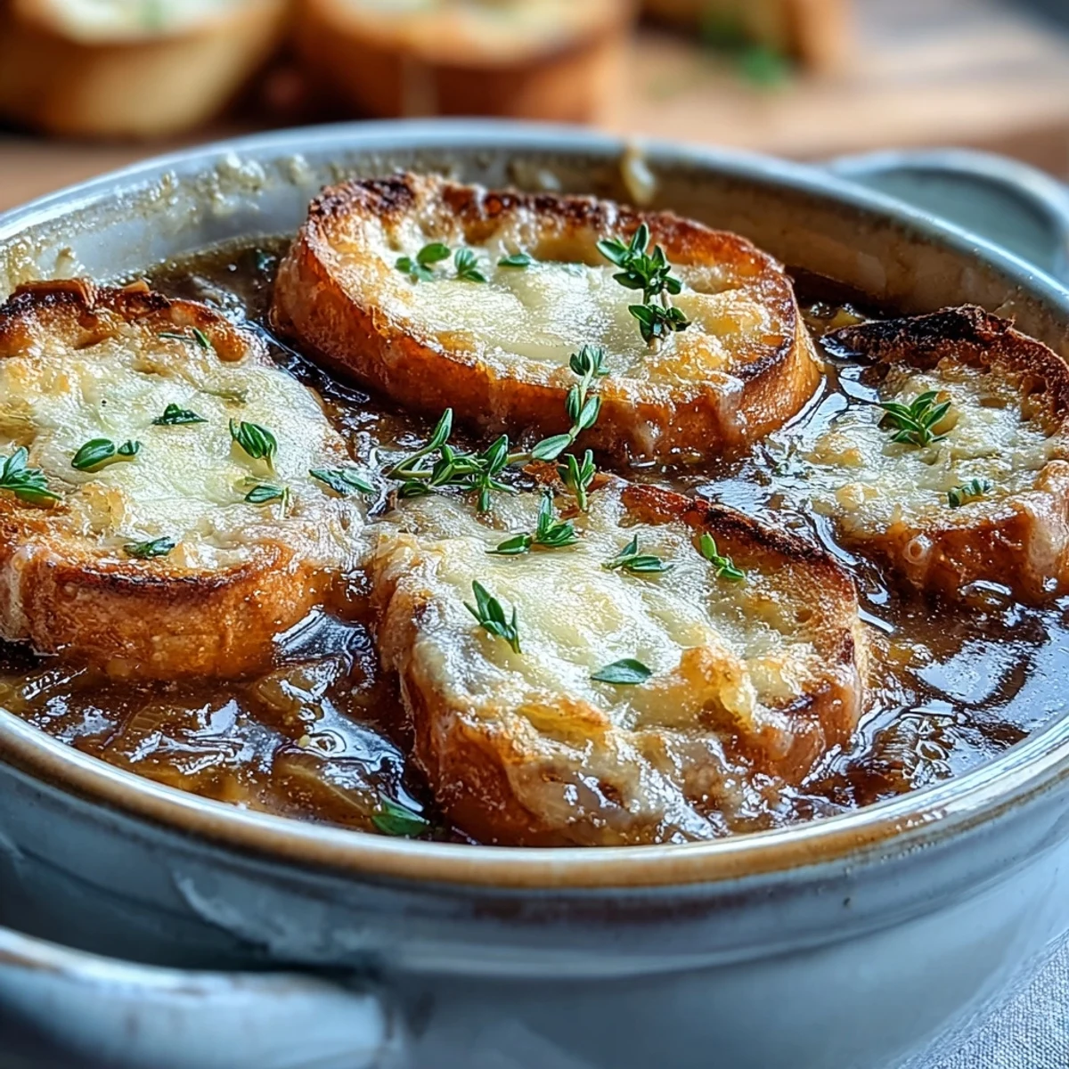 Golden, caramelized onions and beef broth create a deeply savory, comforting soup for a cozy meal.