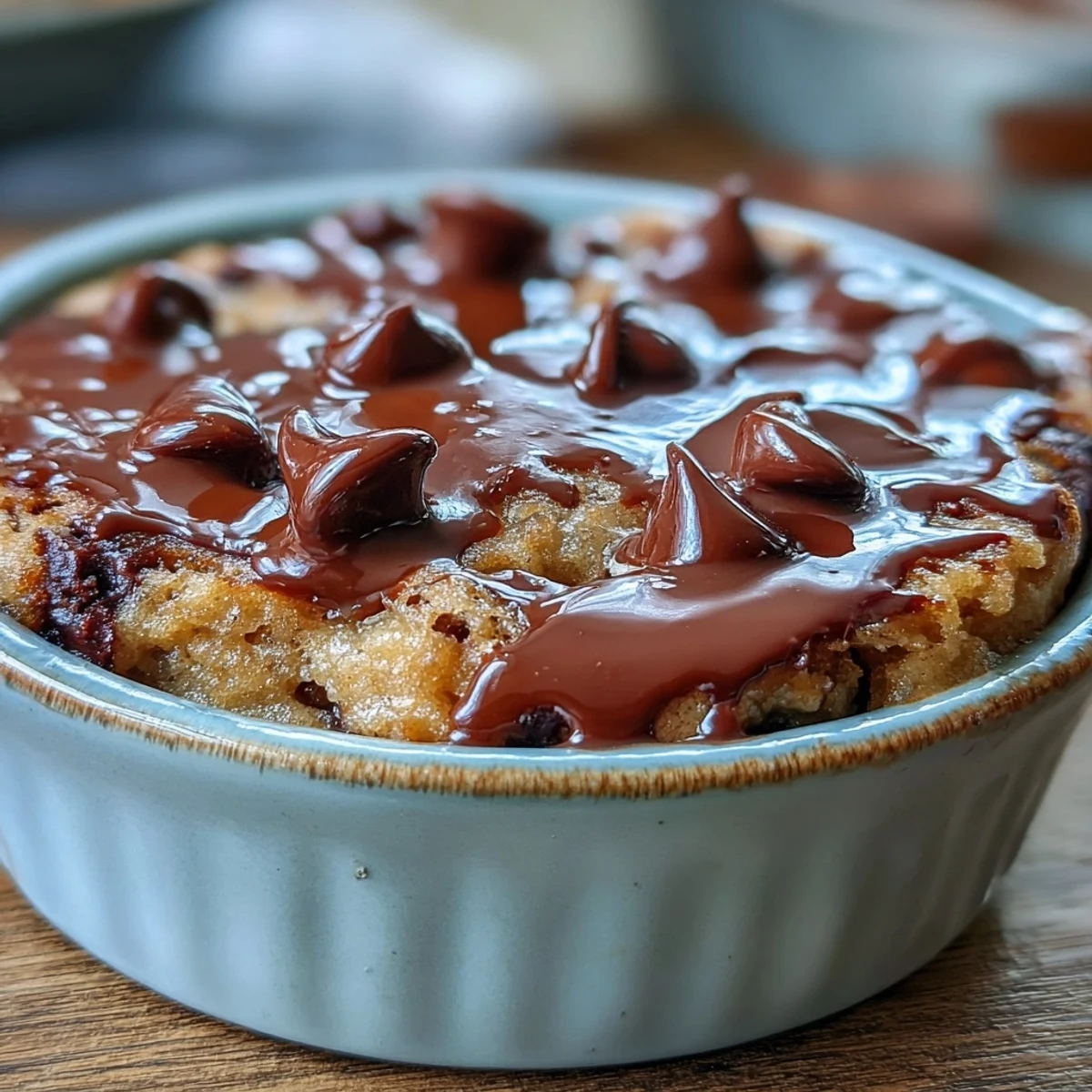 Fork-ready Peanut Butter Cup Protein Pancake Bowl served beside a glass of milk on a rustic breakfast table.