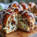 Soft, spiced hot cross buns with citrus glaze, perfect for spring brunch or Easter breakfast.  