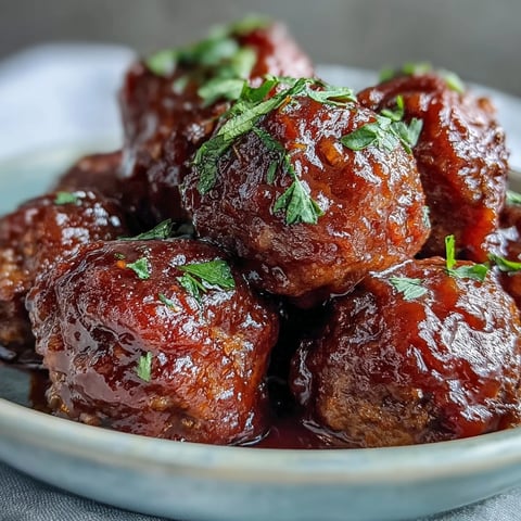 Plump Easy Sweet and Sour Crock Pot Meatballs glisten with a glossy, apricot-hued sauce and fresh green onion garnish.