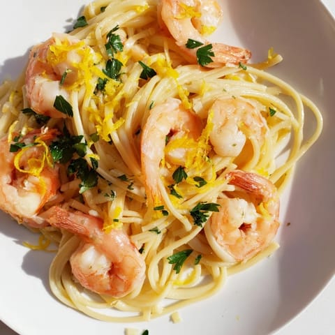Lemon Garlic Shrimp Pasta