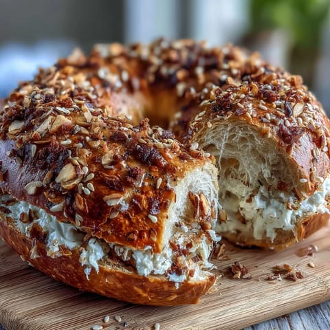 Soft and fluffy 2-Ingredient Yogurt Bagels, shaped by hand and baked to a golden crust, perfect for a quick homemade breakfast.  