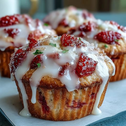 Strawberry Lemon Muffins Glaze