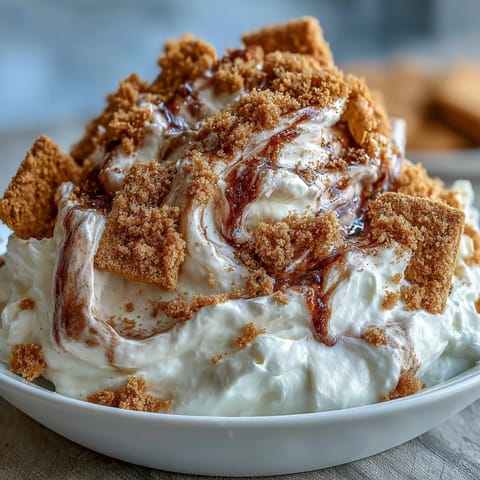 Easy no-bake cheesecake dip with cream cheese and whipped cream, perfect for parties, served with sweet graham cracker sticks.