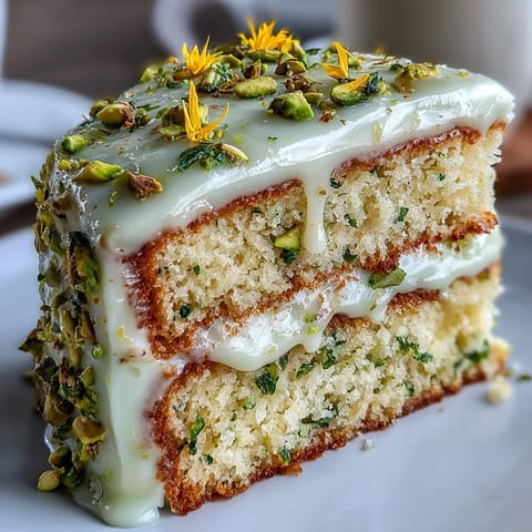 Spring Birthday Lemon Pistachio Cake
