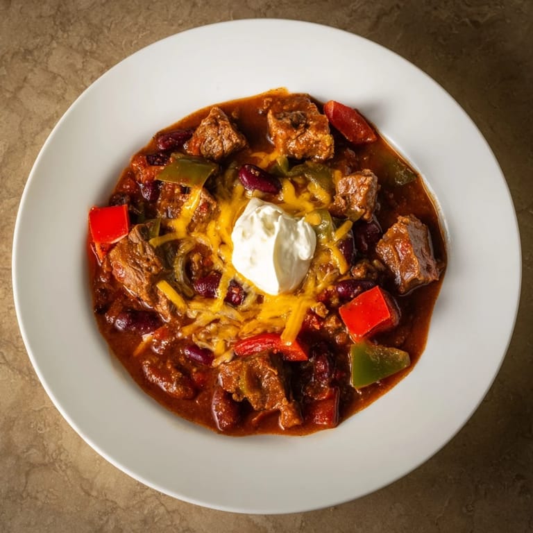 This delicious Winter Warming Chili con Carne image shows a perfect, flavorful Tex-Mex meal for a crowd.