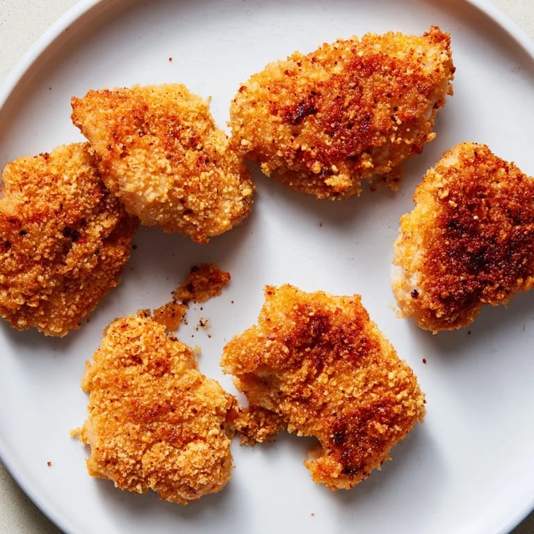 Close-up of crispy golden Air Fryer Un-Fried Chicken Nuggets, a kid-friendly, healthier dinner option.