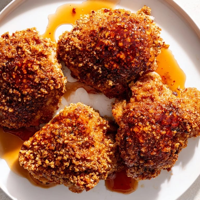 Air-fried or fried, these delicious Hot Honey Crispy Chicken Thighs are the ultimate comfort food.