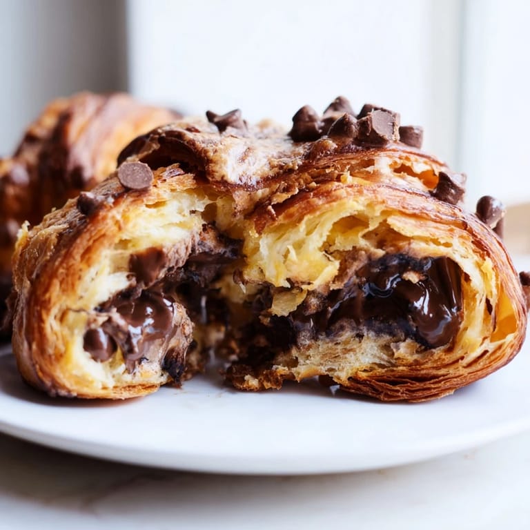 Irresistible Viral Crookies, baked to perfection, combining buttery croissant and chocolate chip cookie goodness.