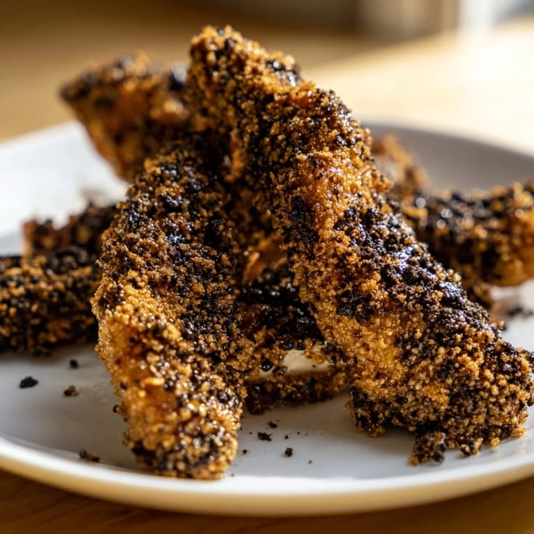 Juicy KFC Oreo Krusher-inspired chicken tenders, fried to golden perfection, ready to serve and enjoy.