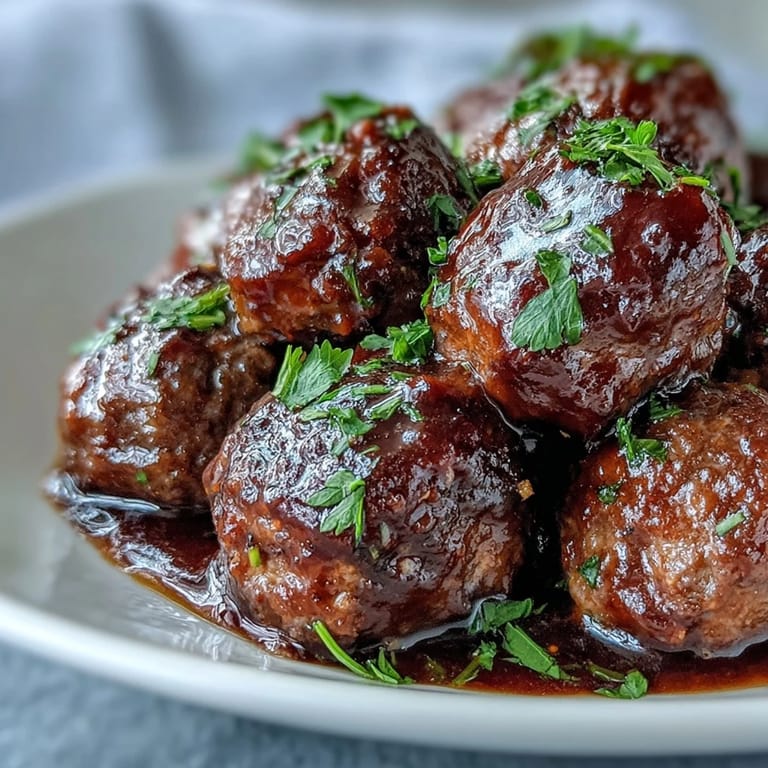 A rustic serving platter holds Easy Sweet and Sour Crock Pot Meatballs, sticky and glossy, alongside fluffy white rice and sesame seeds.