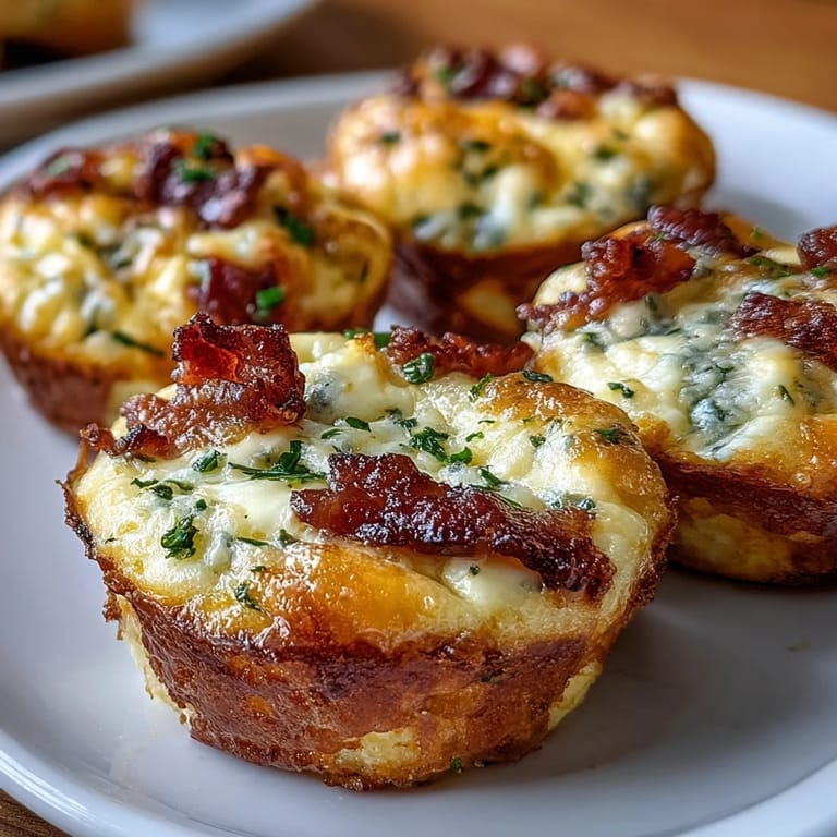 Freshly baked Ranch Bacon Breakfast Egg Bites rest on a white plate with a side of ketchup, ideal for a quick morning meal.