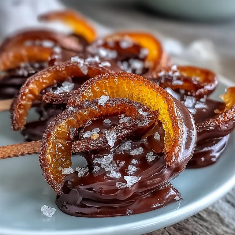 Elegant hot chocolate stirrers infused with candied orange, wrapped in cellophane for a thoughtful Valentine's treat.