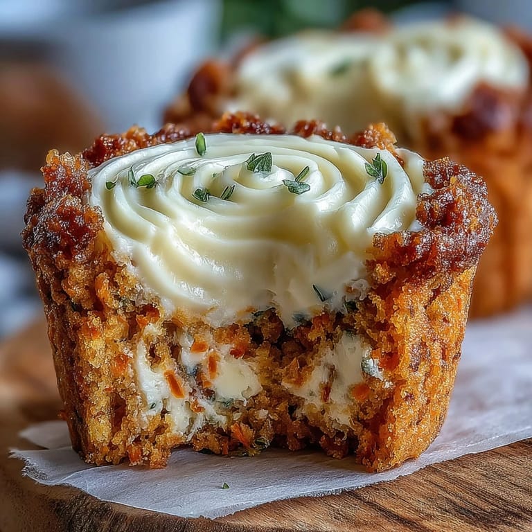 Soft carrot and zucchini muffins with a creamy cream cheese swirl, offering a healthy and flavorful breakfast or snack option.