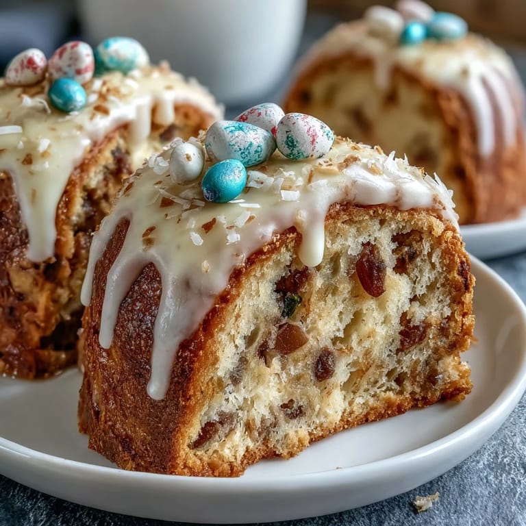 Festive Easter Bunny Cake with Hidden Sprinkle Center: Adorable bunny cake hides a rainbow sprinkle core, frosted with pink buttercream and decorated with candy eyes for a joyful spring dessert.