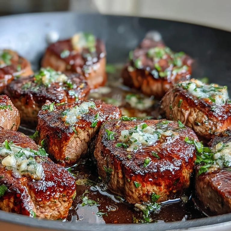 Savory steak cubes tossed in garlic butter and fresh herbs for a quick, flavorful summer dinner.